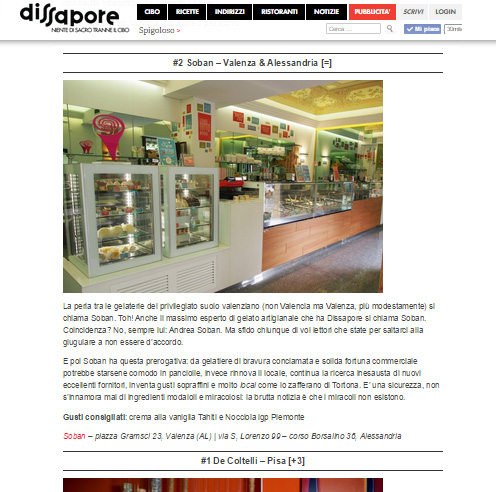 migliore gelateria italia soban alessandria